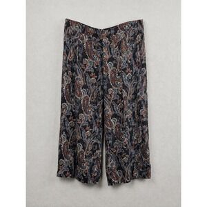 Cato Woman 22/24W Paisley Capri Pants Plus Size Pull On Wide Leg Boho